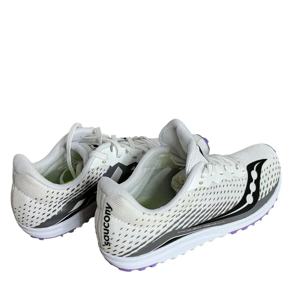 Saucony Kilkenny XC8 Flat Kids Cross Country Running Shoes White Purple S19069-3